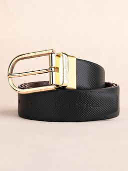 Louis Stitch - Men's Spanish Leather Formal Reversible Golden Buckle Belt