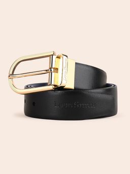 Louis Stitch - Men's Spanish Leather Formal Reversible Golden Buckle Belt