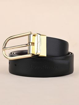 Louis Stitch - Men's Spanish Leather Formal Reversible Golden Buckle Belt