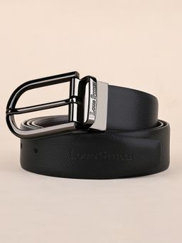 Louis Stitch - Men's Spanish Leather Formal Reversible Gunmetal Buckle Belt