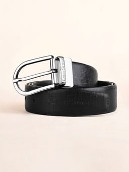 Louis Stitch - Men's Spanish Leather Formal Reversible Chrome Buckle Belt