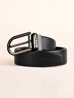 Louis Stitch - Men's Spanish Leather Formal Reversible Gunmetal Buckle Belt