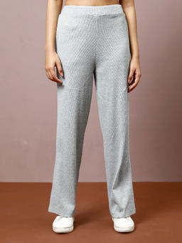 AAREIN - Women Grey Ribbed Trackpant