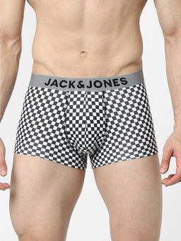 Jack & Jones - White Chess Board Print Trunks