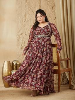 Miss Chase - A+ Curve Plus Size Women Chiffon Dress