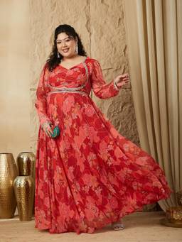 Miss Chase - A+ Curve Plus Size Women Chiffon Dress