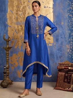 Autumnlane - Shakti Royal Blue Festive Farshi Kurta And Trouser