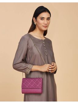 Fabindia - Purple Tussar Cotton Clutch