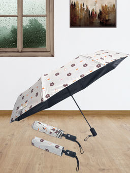 FABINALIV - Silver Cartoon Print Auto ON/OFF Waterproof Automatic Compact Umbrella with Cover
