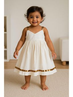 Earthy Tweens - Pearl Elegance Chanderi Midi Dress