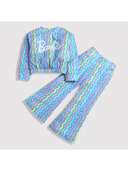 TINY GIRL - Barbie Abstract & Printed Top with Boot-Cut Pant