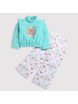 TINY GIRL - Barbie Mattel Featuring Full Sleeves Barbie Printed Top & Palazzo