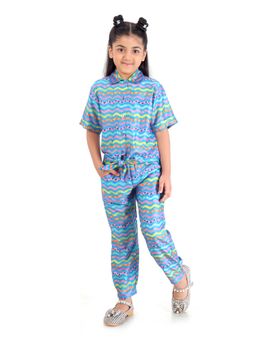 TINY GIRL - Barbie Half Sleeves Abstract Printed Shirt with Pant