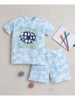 Bumzee - Sky Blue Boys Half Sleeves T-Shirt & Shorts