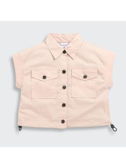 TINY GIRL - Peach Collar Neck Top