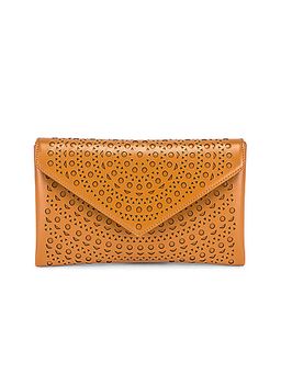 ALAIA - Beige Oum 20 Leather Laser Cut Clutch