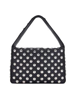 KHAITE - Black Elena Silver Studs Shoulder Bag