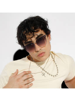 Salty Alpha - Purple Glintzy Trendy Sunglasses - SG0004-BK-PL-ALPHA