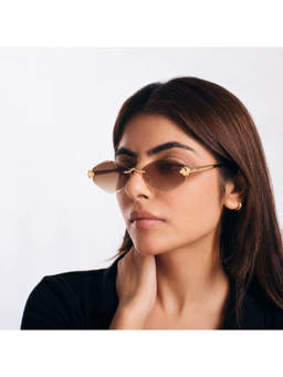 Salty - Brown Retro Hexagon UV400 Protection Sunglasses - Brown - SG0030-G-BR