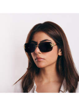 Salty - Black Butterfly Accent UV400 Protection Rimless Sunglasses - Black - SG0031-G-BK
