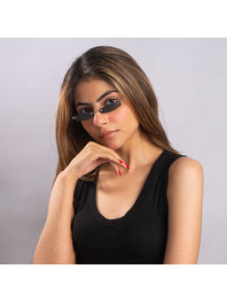 Salty - Black Kartik Aaryan Micro Sunglasses-Black - SG0039-S-BK