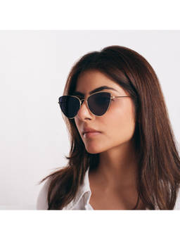 Salty - Black Retro Cat Eye UV400 Protection Sunglasses for Women - SG0042-G-BK