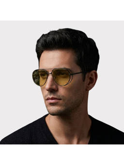Salty Alpha - Yellow Sunny Horizon Aviators for Men - SG0053-BK-YL-ALPHA