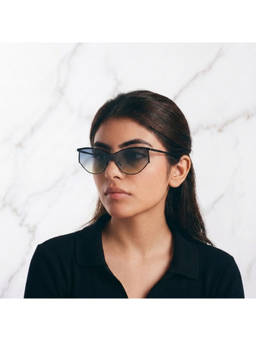 Salty - Grey K-Aura Butterffly Shape Sunglasses For Women - SG0054-BK-GY