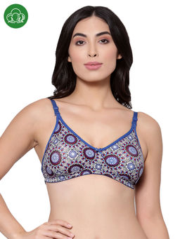 Inner Sense - Cotton Antimicrobial Backless Non-Padded Seamless bra Blue