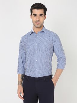 R&B - Blue Checks Slim Shirt