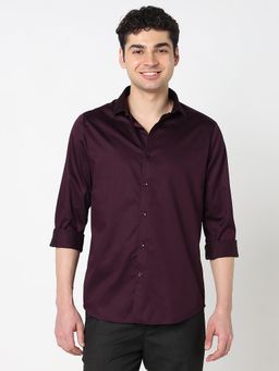 R&B - Purple Solid Regular Shirt