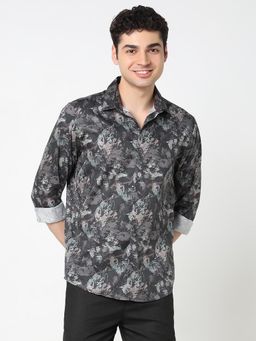 R&B - Black All Over Printed Regular Shirt