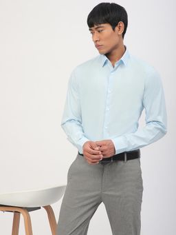 R&B - Blue Solid Regular Shirt