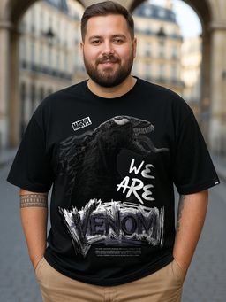 Bewakoof - Marvel Jet Black Venom Graphic Printed T-Shirt