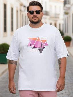 Bewakoof - White Wander Geometry Graphic Printed T-Shirt