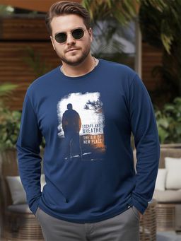 Bewakoof - Navy Blue Make Tracks Graphic Printed T-Shirt