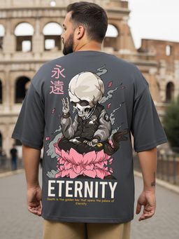 Bewakoof - Dark Shadow Grey Eternity Graphic Printed T-Shirt