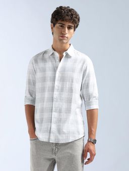 Flying Machine - Grey Tartan Checked Slim Fit Shirt