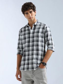 Flying Machine - Blue Tartan Checked Slim Fit Shirt