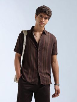 Flying Machine - Brown Originals Vertical Striped Shirt