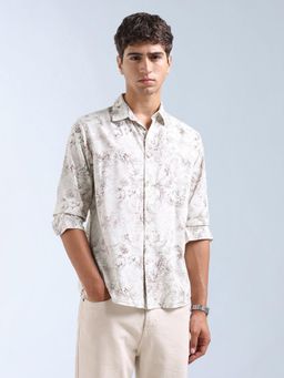 Flying Machine - White All-Over Printed Originals Shirt
