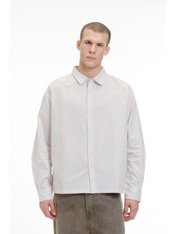 Bonkers Corner - Beige Striped Full Sleeve Shirt