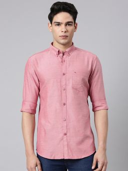 Classic Polo - Full Sleeve Dark Pink Milano Fit Solid Cotton Shirt