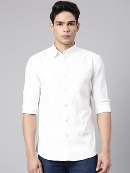 Classic Polo - Full Sleeve White Milano Fit Solid Cotton Casual Shirt