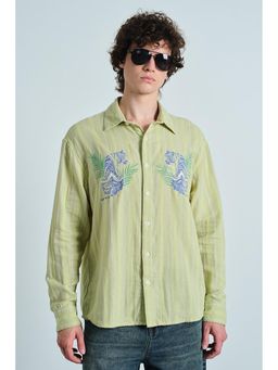 Bonkers Corner - Green Tropic Stripe Shirt