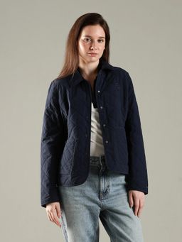 Tommy Hilfiger - Regular Fit Cotton Spread Collar Quilted Jacket