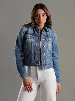 Tommy Hilfiger - Regular Fit Cotton Spread Collar Denim Jacket