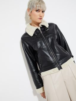 max - ALAYA F x URB_N Women Fur Lined Biker Jacket