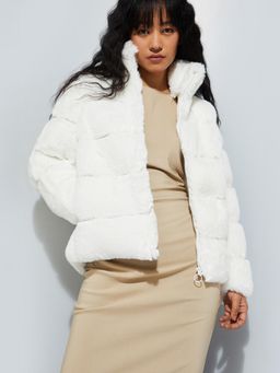 max - Women Faux Fur Padded Oversized Jacket