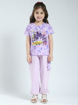 Monte Carlo - Lavender Girls Printed T-shirt with Joggers (Set of 2)